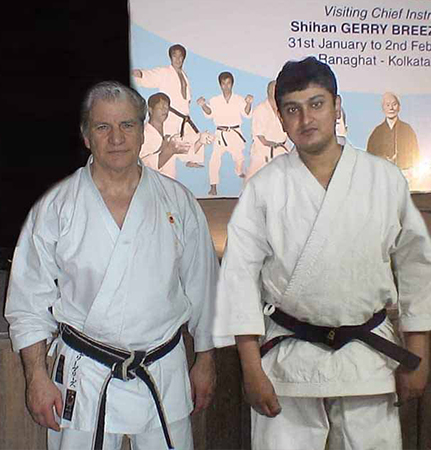 Shihan Ayan Chakraborty with Hanshi Eric Govender 8th Dan from South Africa
